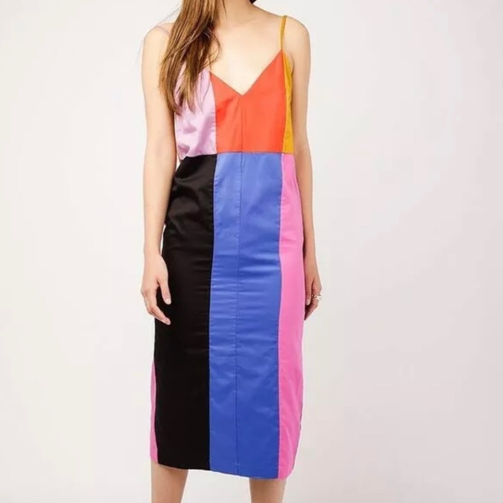 Mara Hoffman Color-block Spaghetti Strap Dress